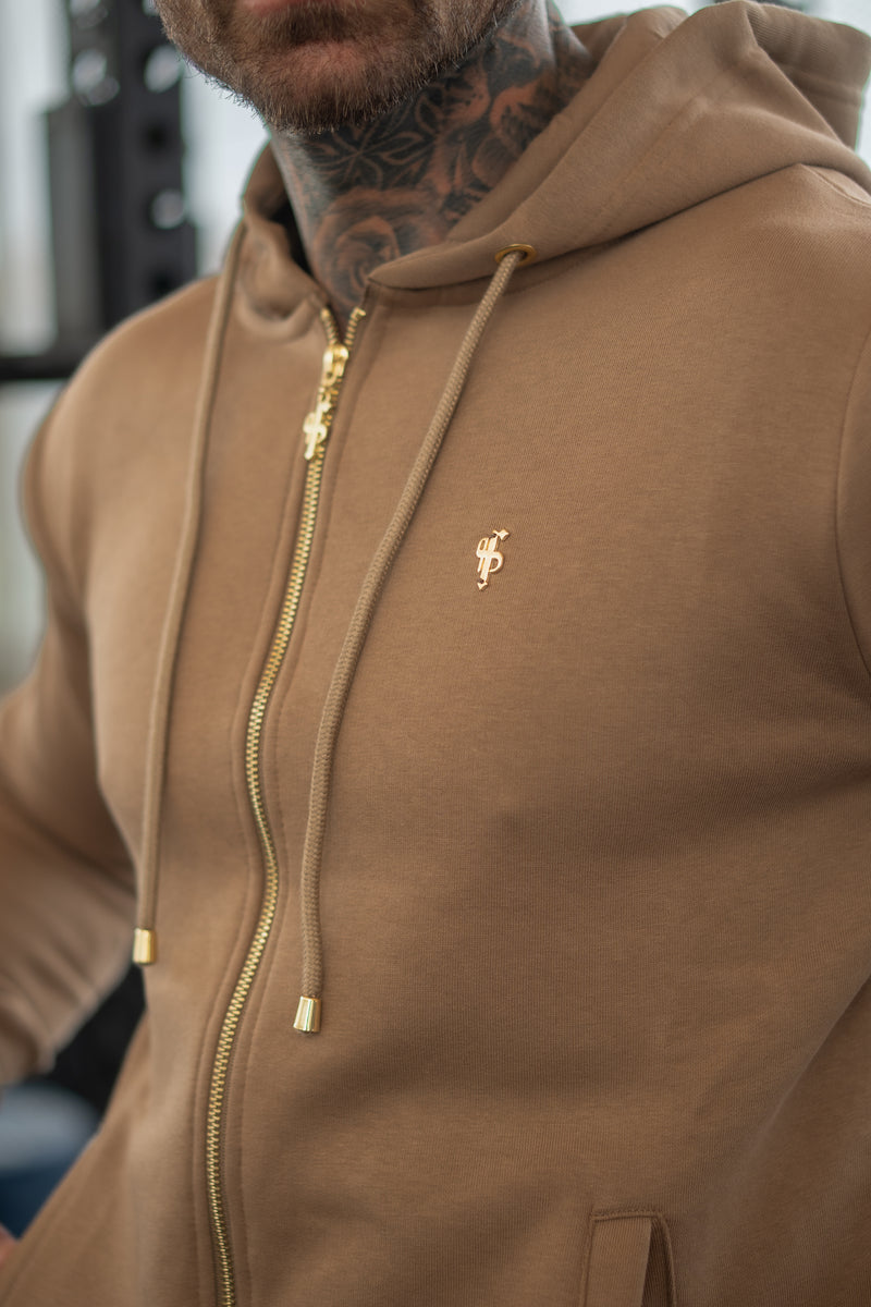 FS Taupe / Gold Full Zip Hoodie with Pockets - FSH1248