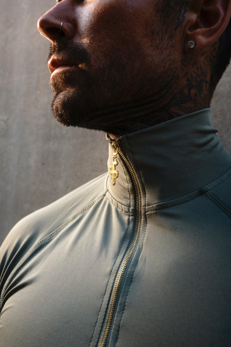 FS SS Olive Half Zip Gym Top - FSH1310