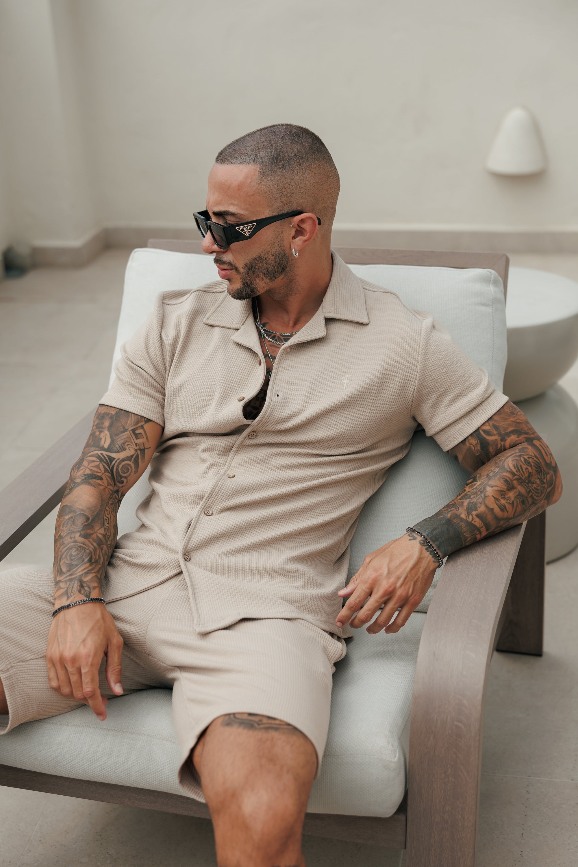 Jersey Cord Beige Shorts - FSR081