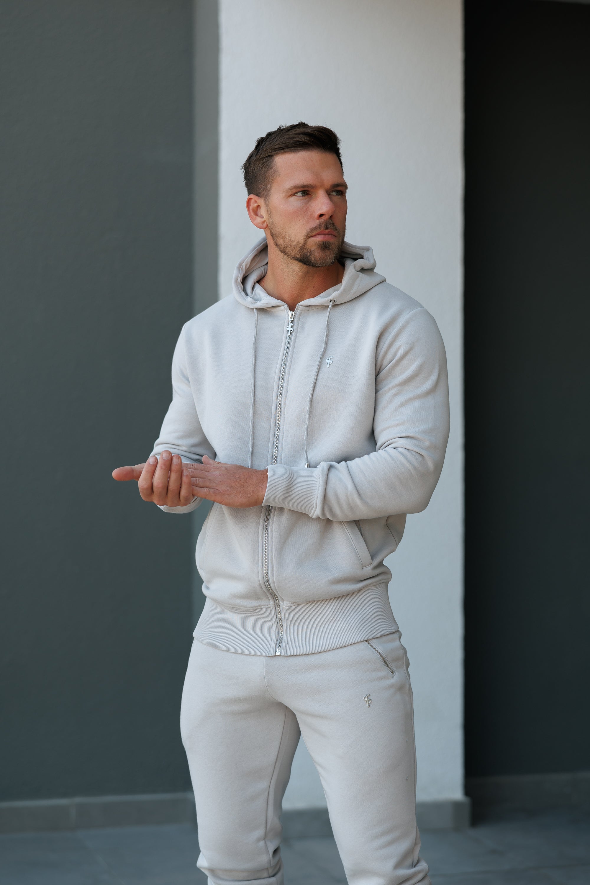Light Grey / Silver Full Zip Hoodie with Pockets - FSH1250