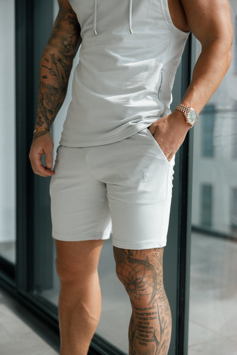 Father Sons Light Grey Elasticated Shorts - FSH899