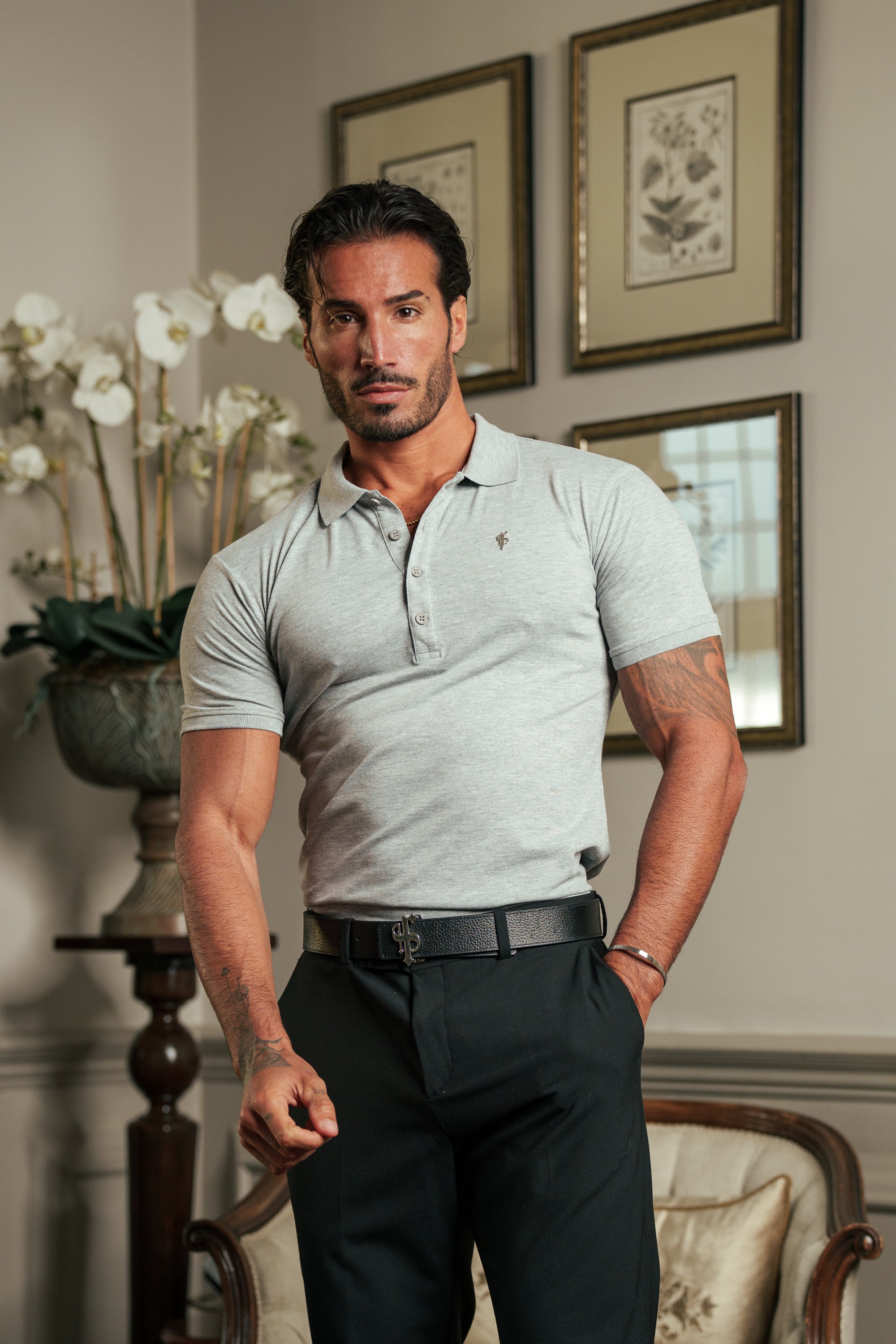 Light Grey / Silver Polo Shirt - FSH1406