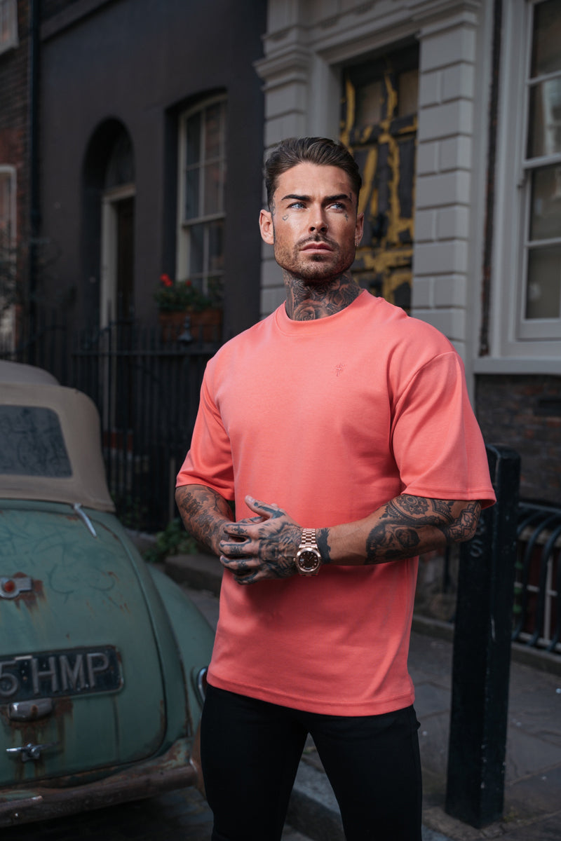 Father Sons Classic Coral Oversized Crew T Shirt - FSH863