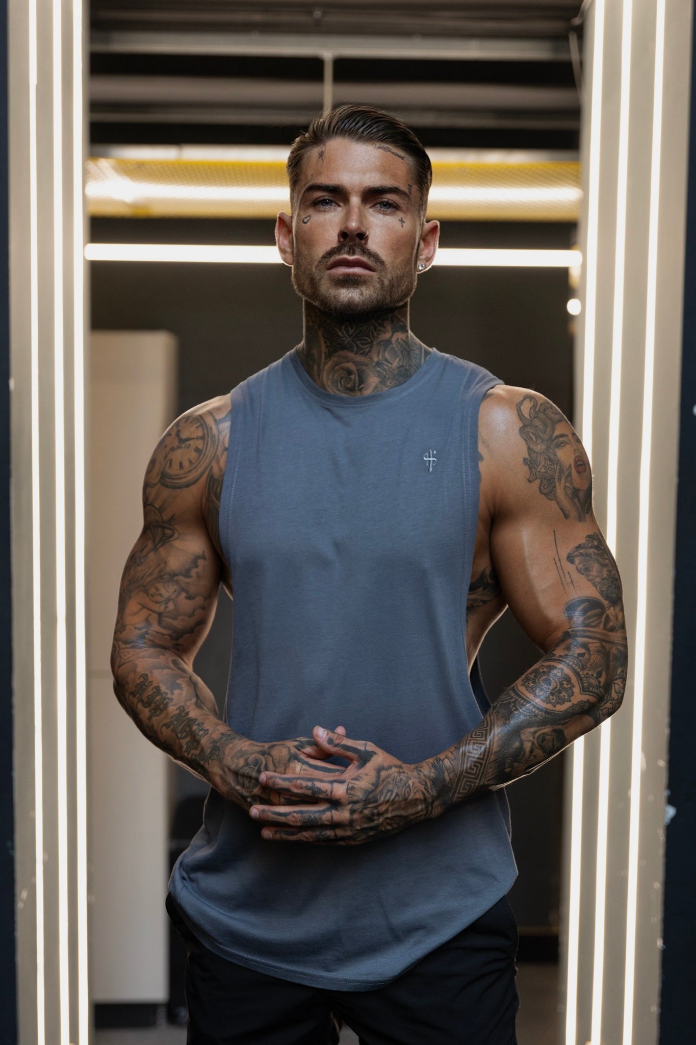 Classic Bamboo Dropped Armhole Dark Grey Vest - FSH894