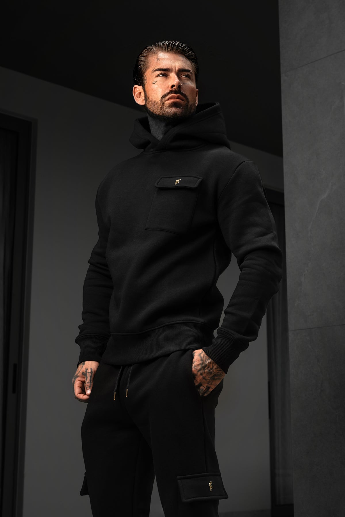 Black / Gold Cargo Hoodie - FSR028