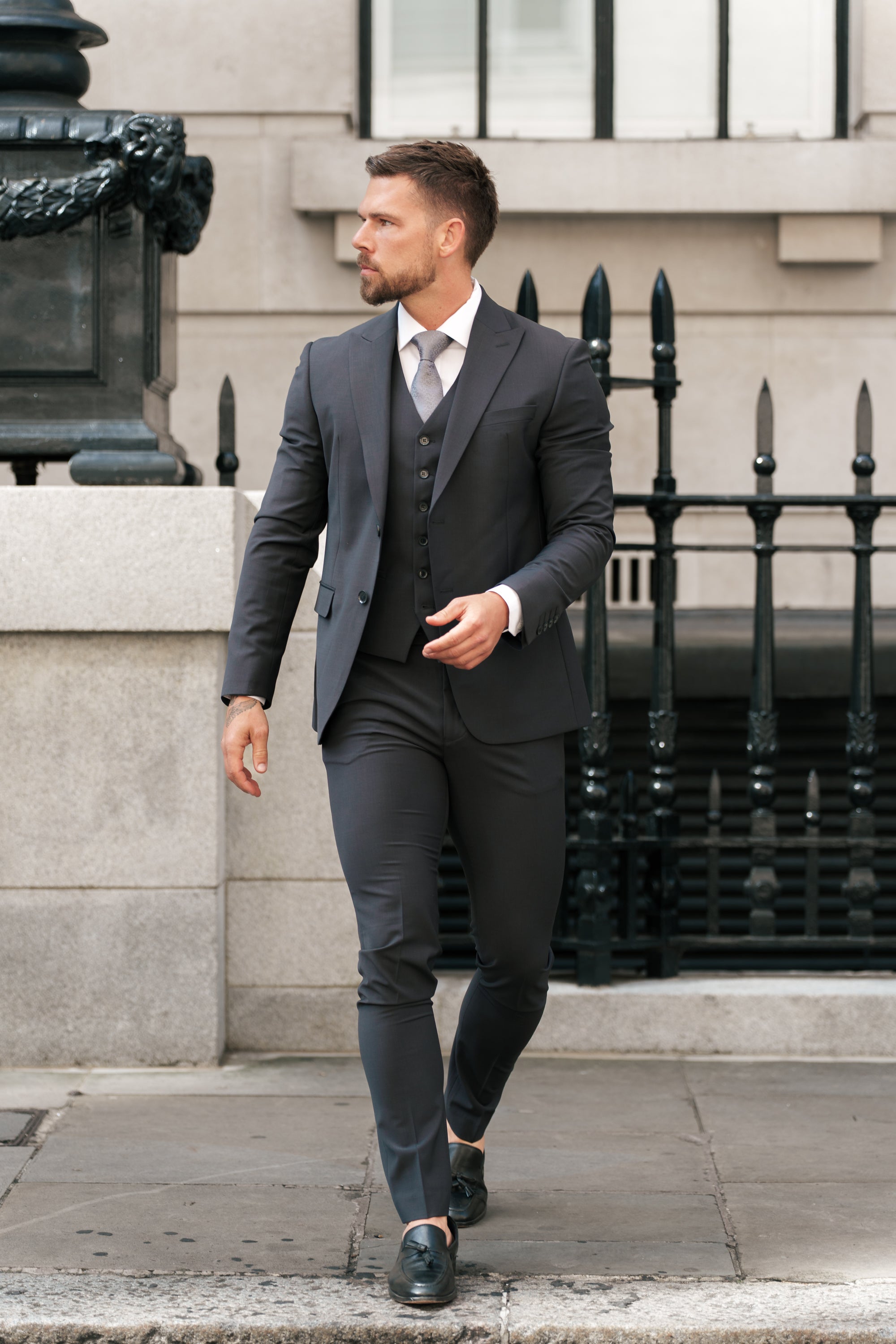 Slim Formal Suit Jacket Charcoal - FSJKT014