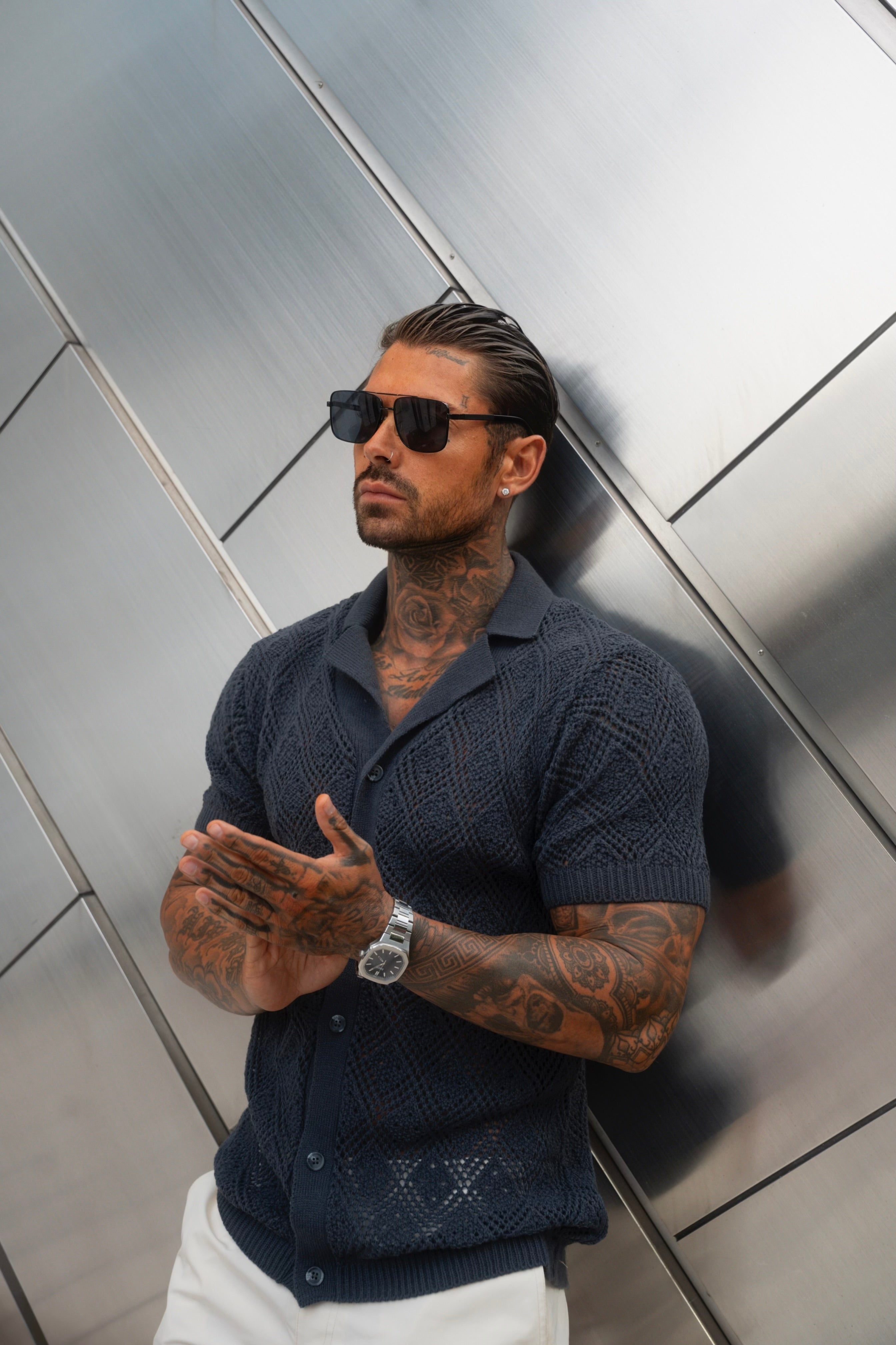 Crochet Shirt Gunpowder Short Sleeve - FSJ084