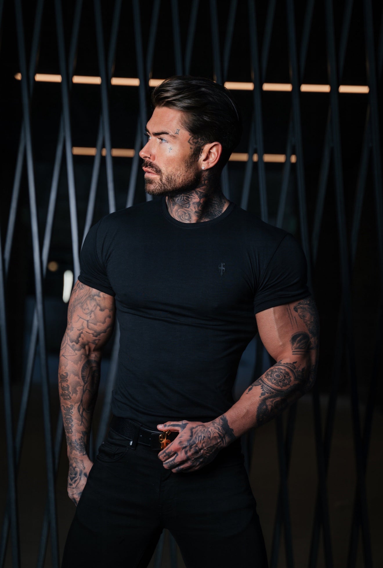 Black Slub Crew T-Shirt - FSH1333