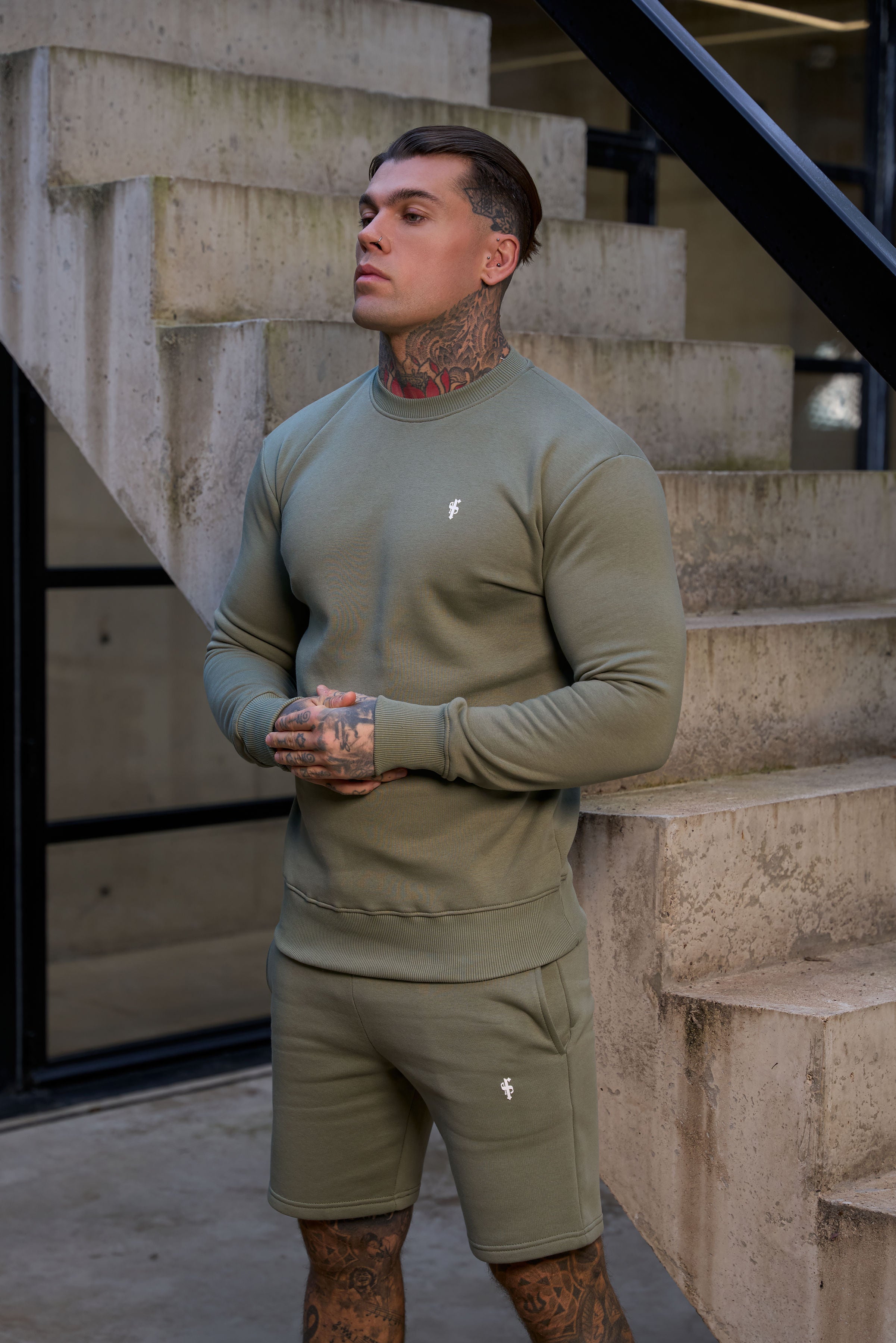 Olive Crew Jumper With FS Branding - FSH1186