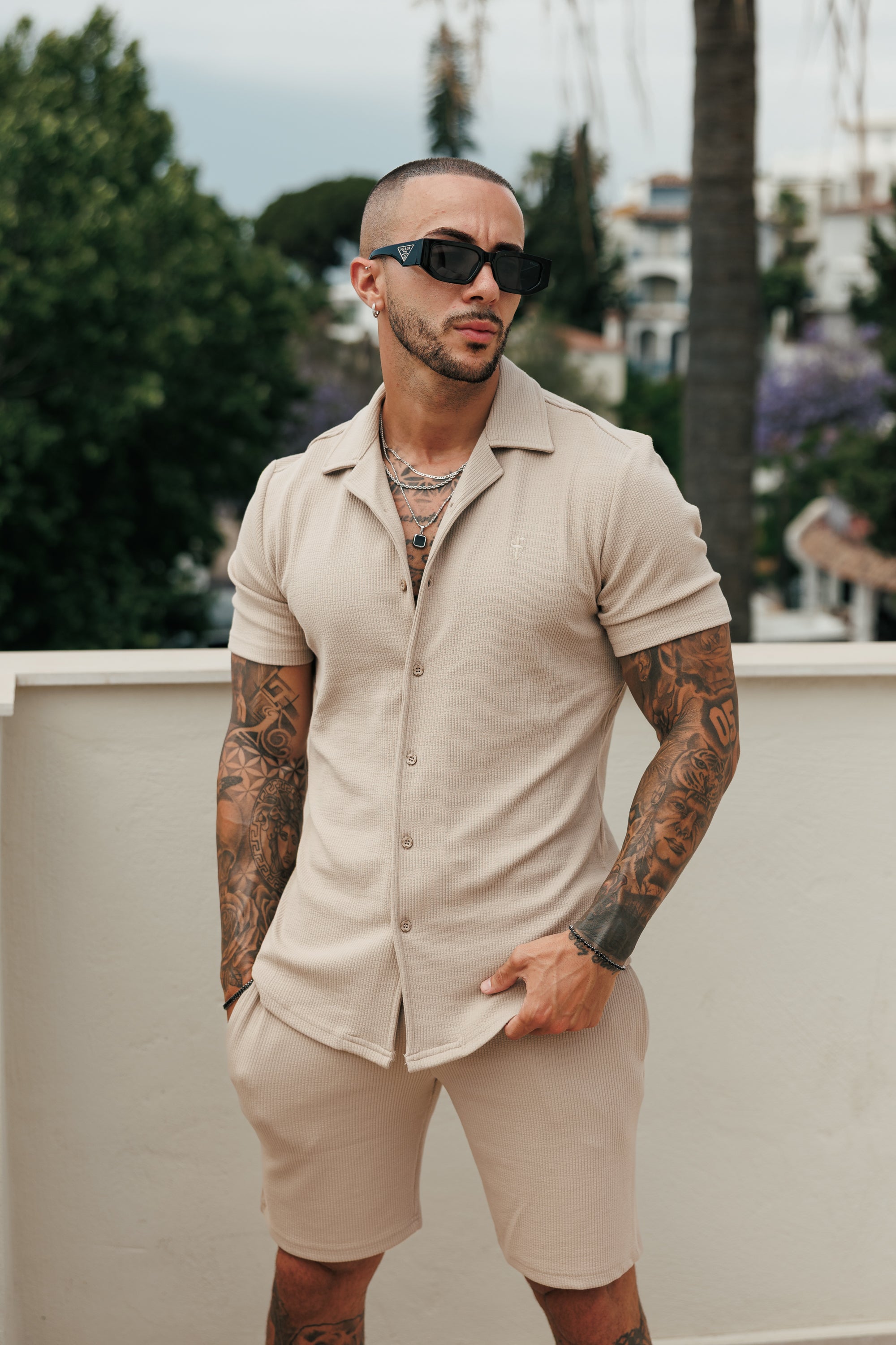Jersey Cord Beige Shorts - FSR081