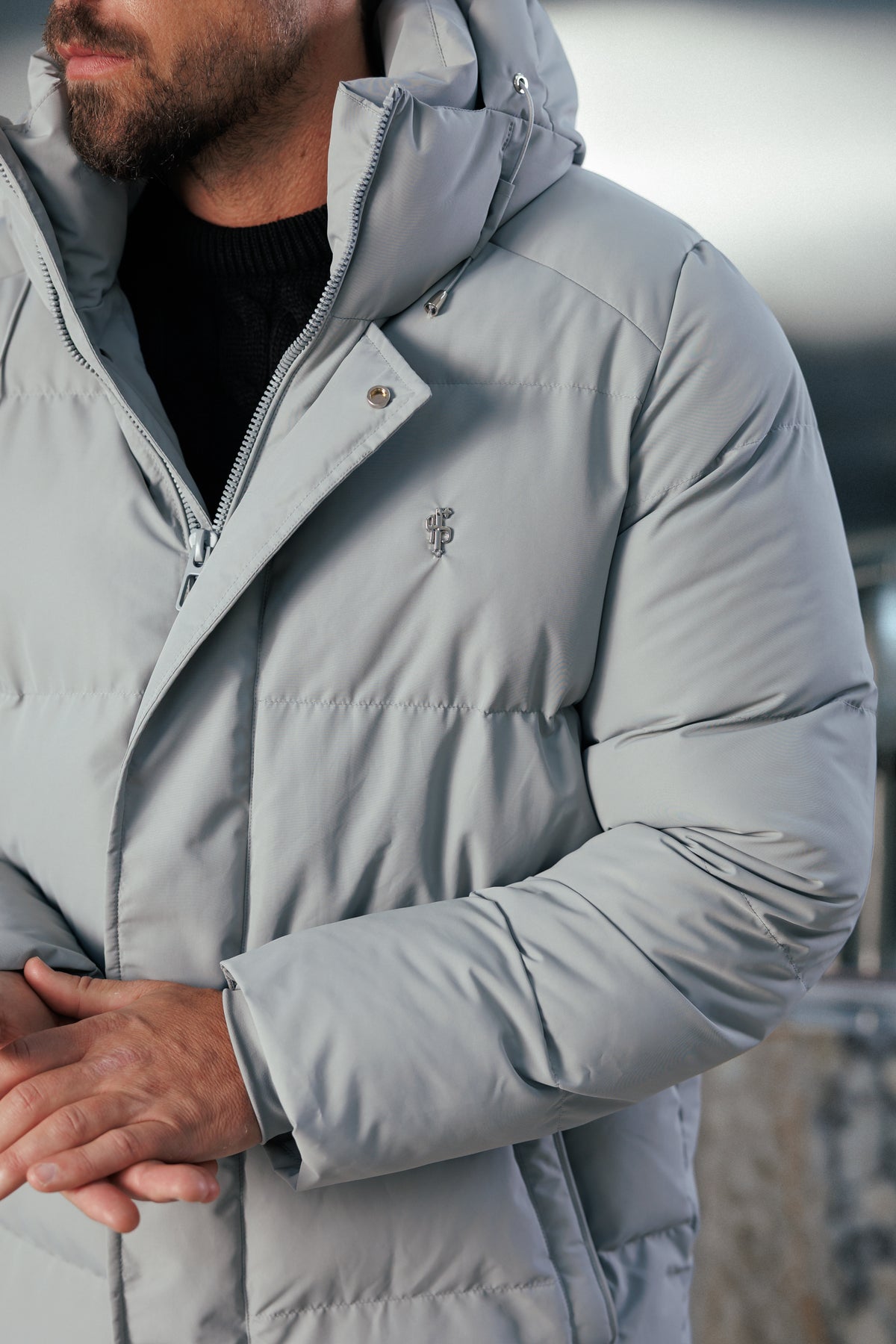 Mid Grey Padded Coat with Hood - FSN240 (PRE ORDER 24TH OCTOBER)