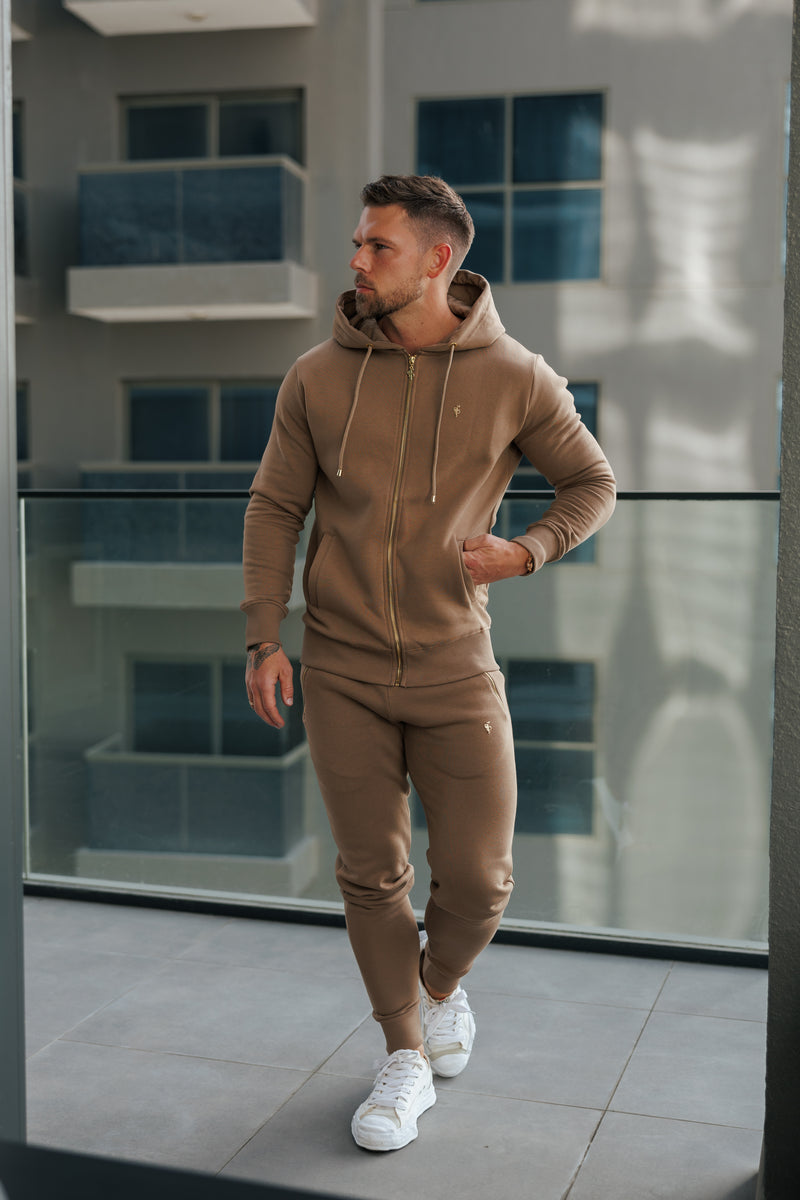 FS Taupe / Gold Full Zip Hoodie with Pockets - FSH1248