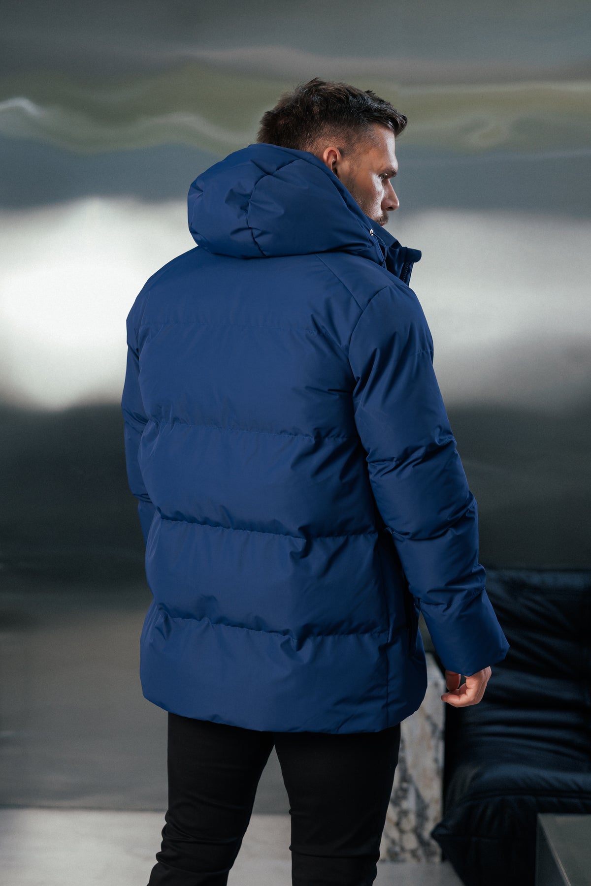 Navy Padded Coat with Hood - FSN238 (PRE ORDER 24TH OCTOBER)