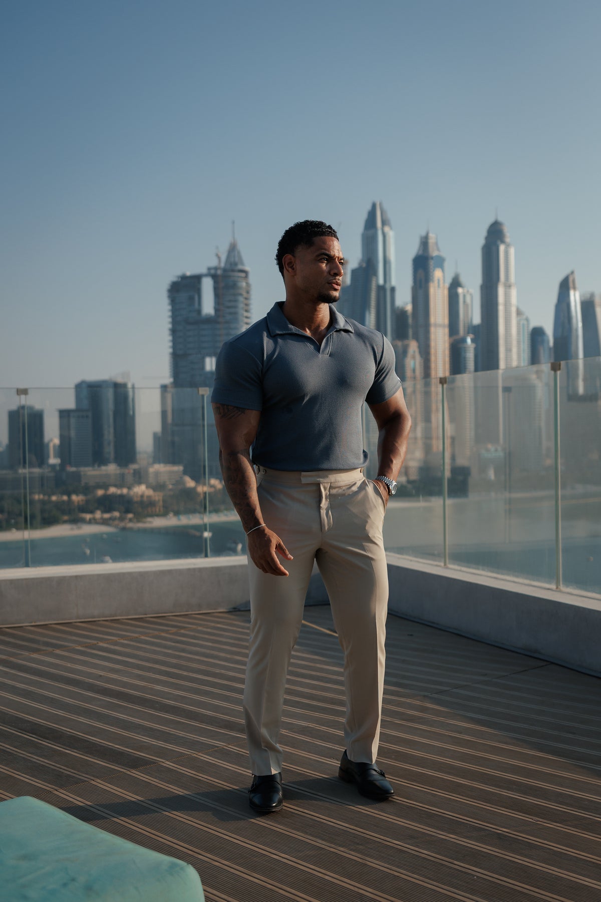 Gunmetal Jersey Cord Revere Polo Short Sleeve - FSR153