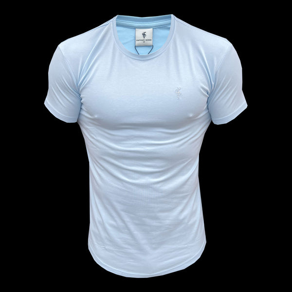 Father Sons Classic Baby Blue Tonal Curved Hem Crew T Shirt - FSH990 (PRE ORDER 25TH JUNE)