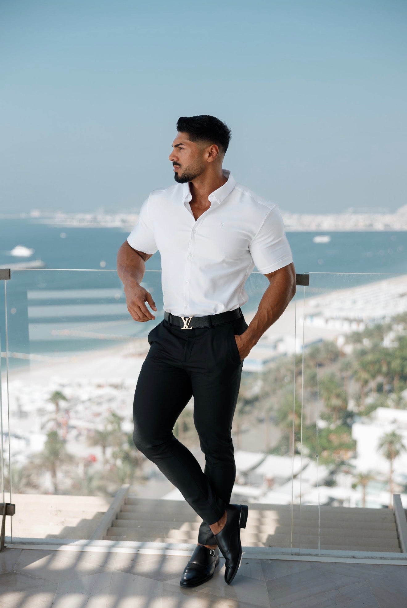 Slim Formal Airforce Blue Stretch Trousers