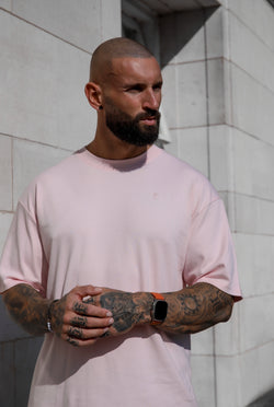 Father Sons Classic Pink Oversized Crew T Shirt - FSH870