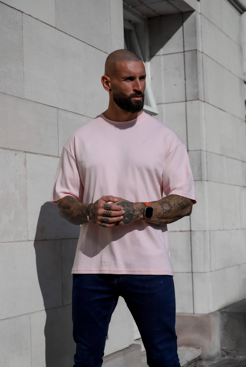 Father Sons Classic Pink Oversized Crew T Shirt - FSH870