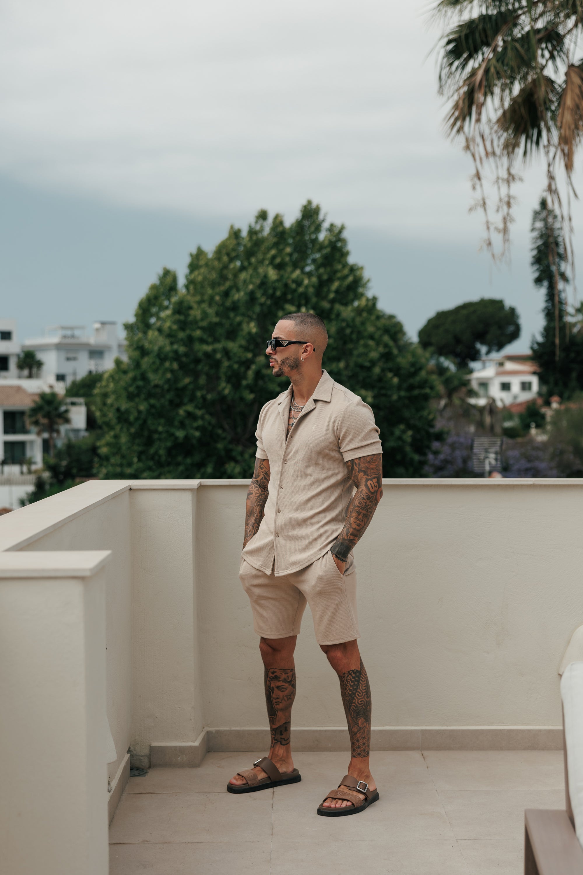 Jersey Cord Beige Shorts - FSR081