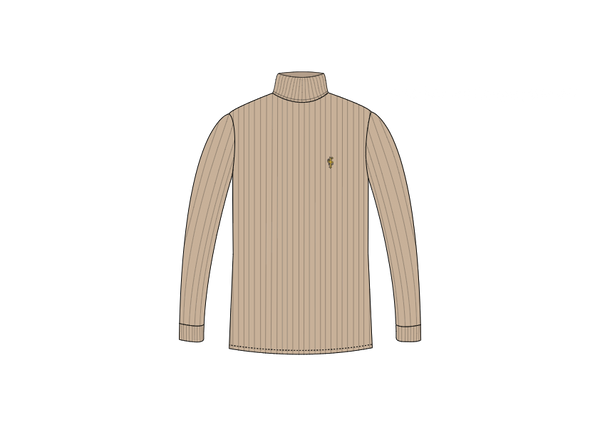 Father Sons Classic Beige / Gold Ribbed Knit Roll-neck Jumper - FSH960 (PRE ORDER 12TH DECEMBER)