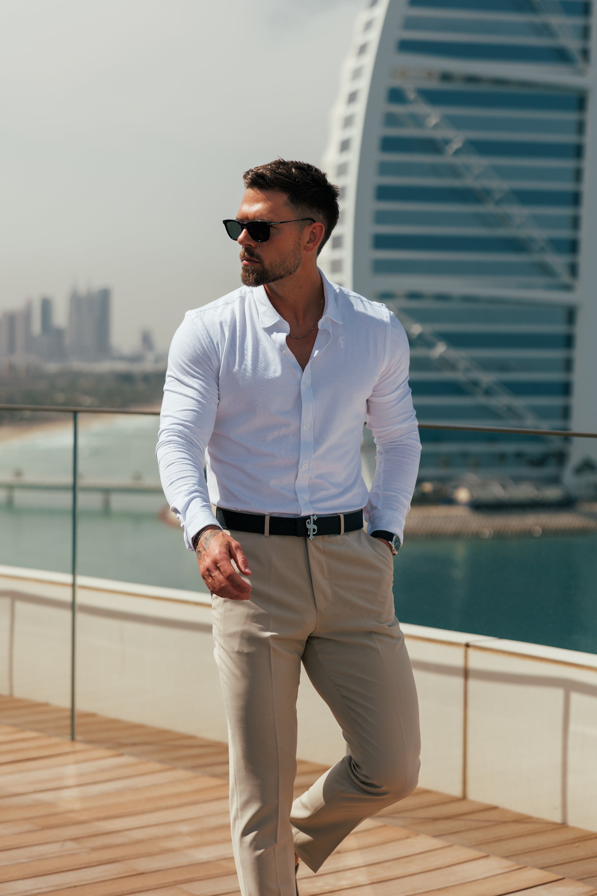 Fitted White Long Sleeve Jersey - FSD001