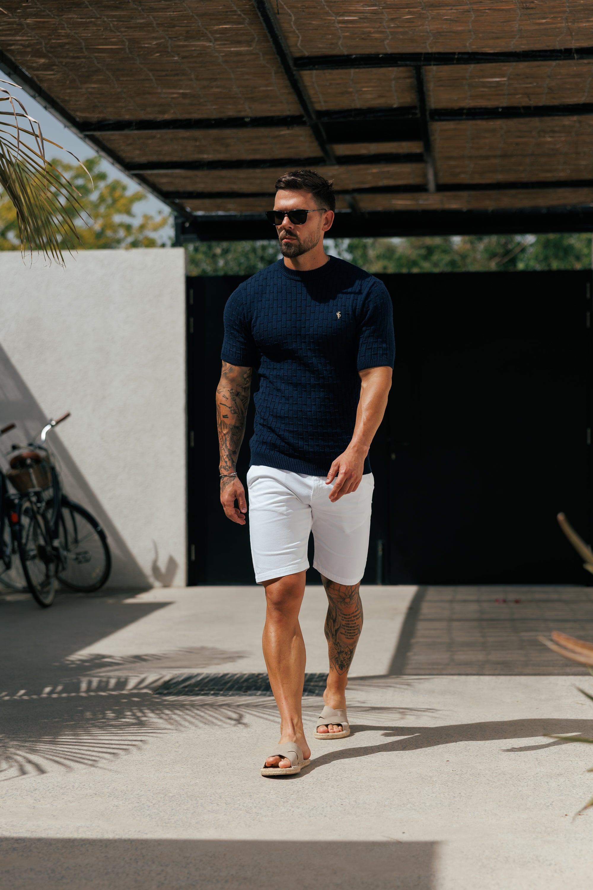 Atlantic Blue Viscose Knitted Short Sleeve T-Shirt - FSJ158