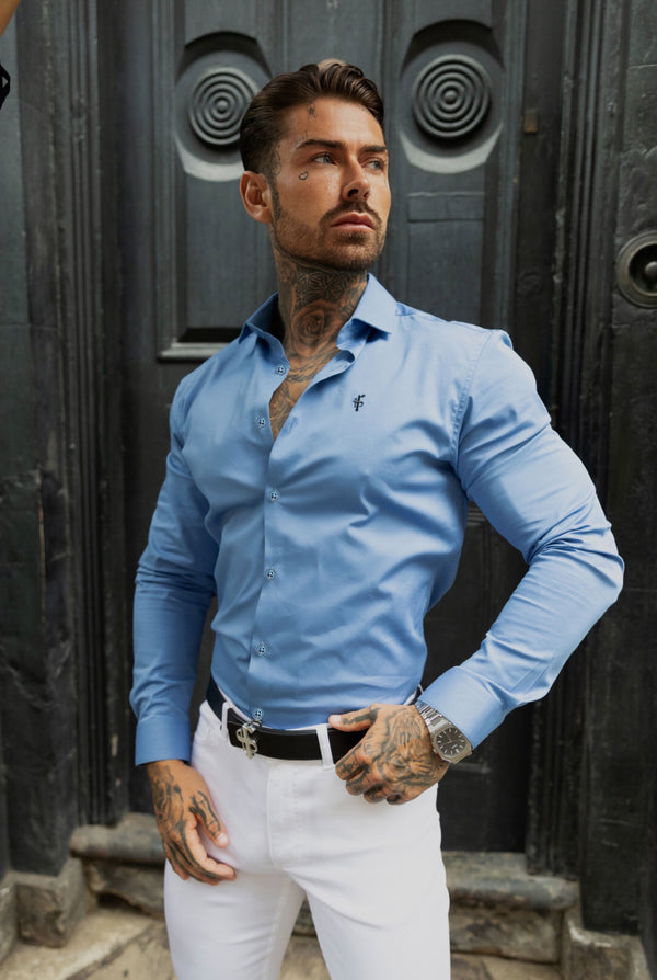 FS Relaxed Indigo Blue Long Sleeve with Cutaway Collar - FS1081