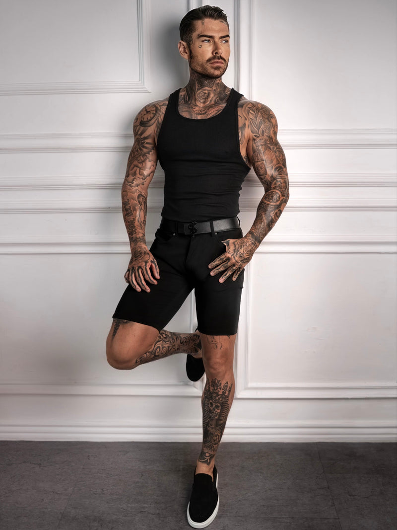 Father Sons Ultra Stretch Black Relaxed Shorts - FSJS005