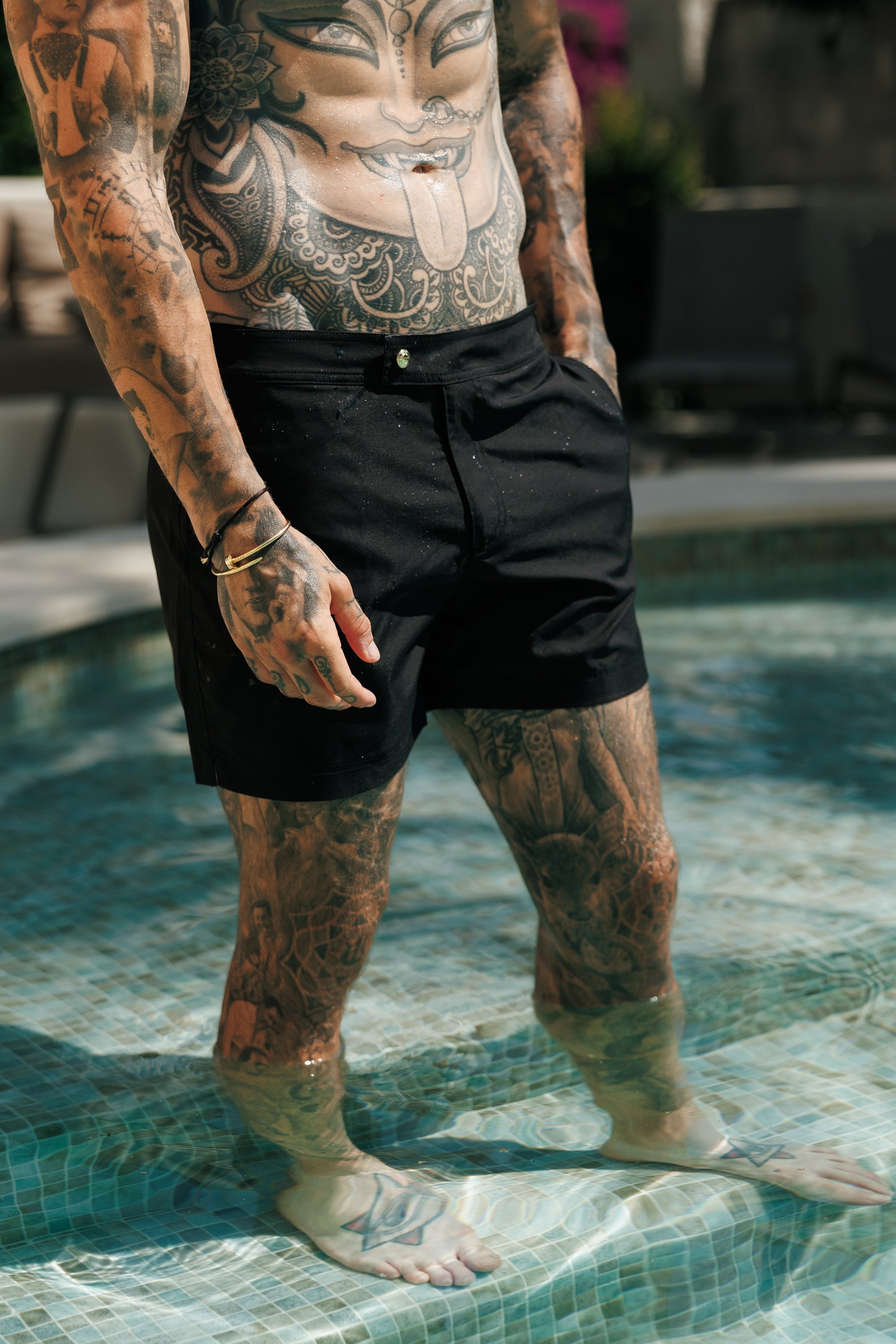 Black / Gold Swim Shorts - FSN236