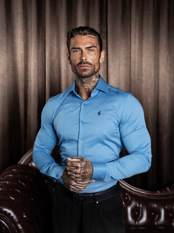 FS Relaxed Indigo Blue Long Sleeve with Cutaway Collar - FS1081