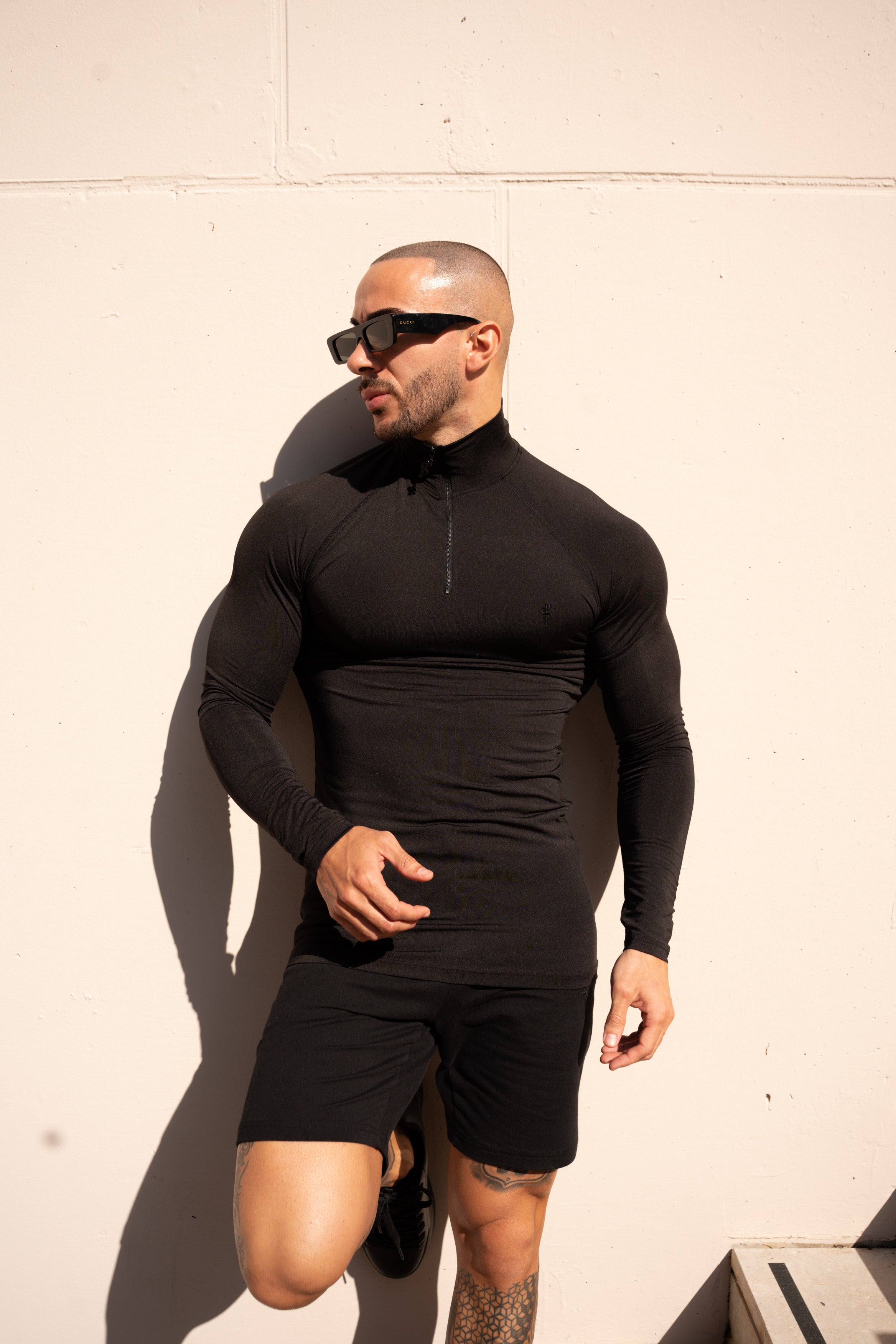 LS Black Half Zip Gym Top - FSH1281