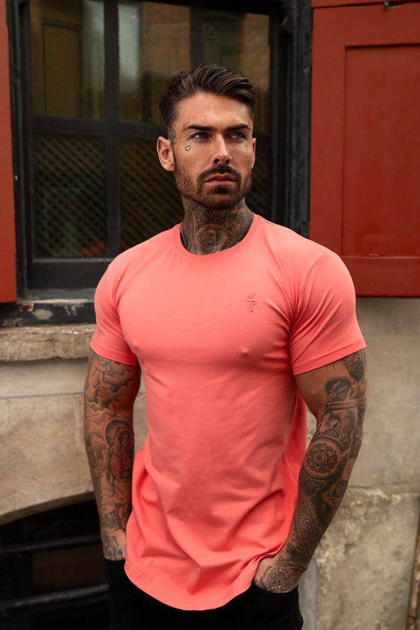 Father Sons Classic Coral Tonal Curved Hem Crew T Shirt - FSH991  (PRE ORDER 5TH APRIL)