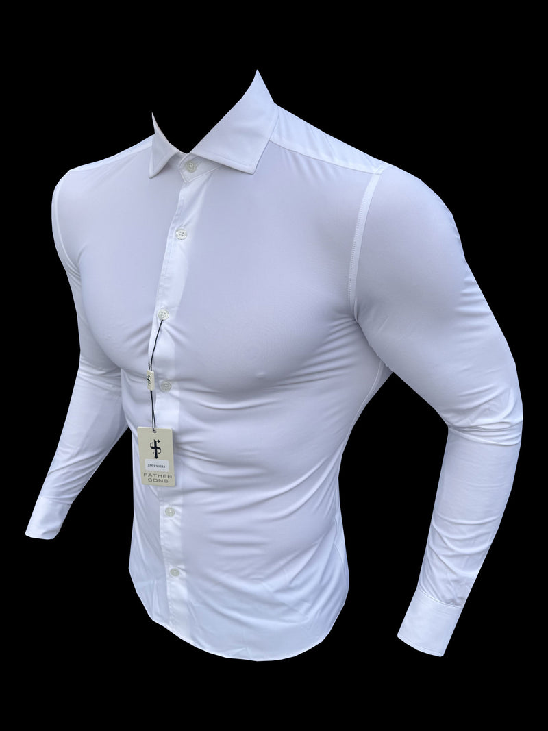 Father Sons Ultra Stretch Compression Shirt Long Sleeve White - FS1233