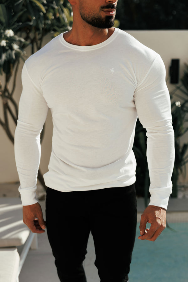 Father Sons White Bamboo Crew Long Sleeve - FSH1417