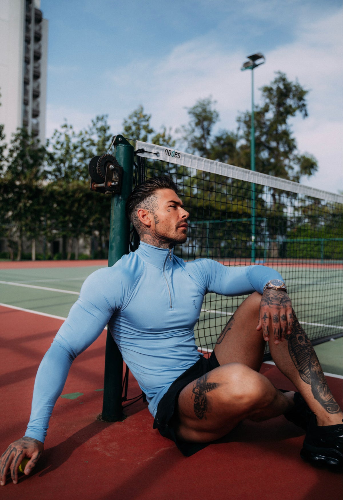 Long Sleeve Half Zip Gym Top Silver Zip