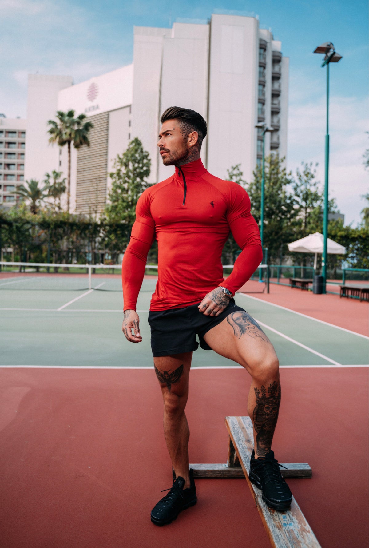 Long Sleeve Red Half Zip Gym Top - FSH752 – Father Sons