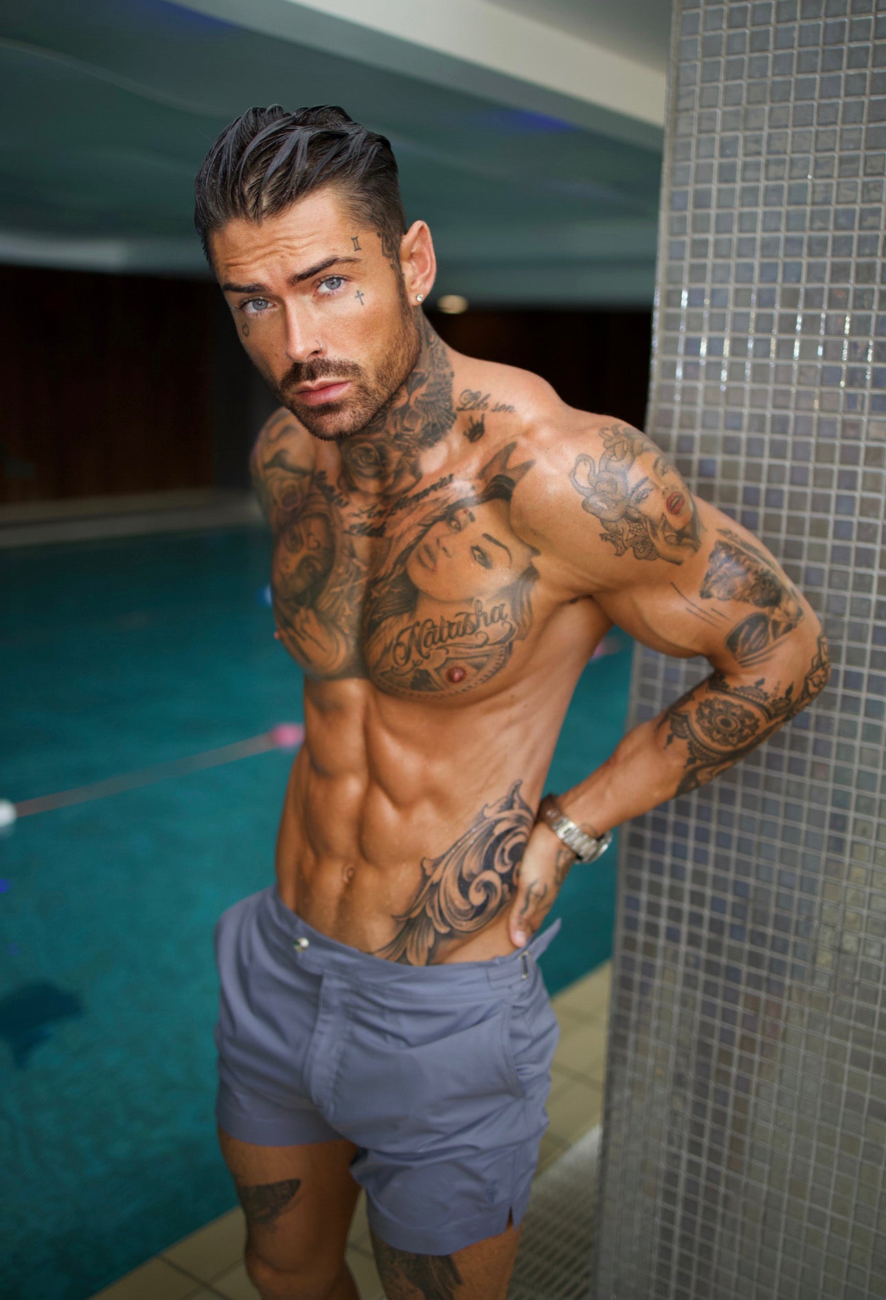 Grey / Silver Swim Shorts - FSN100