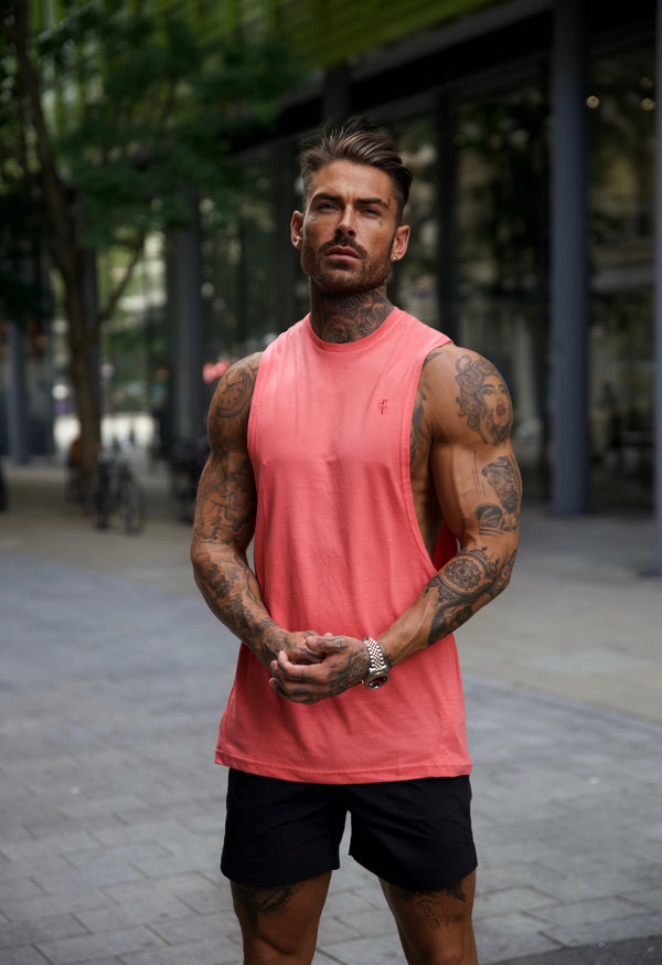 Father Sons Classic Bamboo Dropped Armhole Coral Vest - FSH822 (PRE ORDER 10TH OCTOBER)