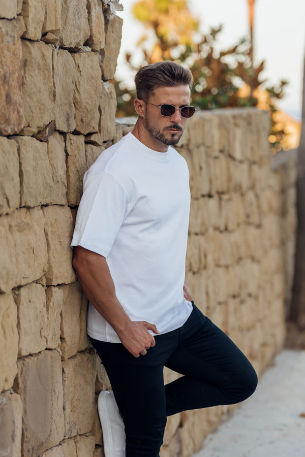 Father Sons Classic White Oversized Crew T Shirt - FSH831  (PRE ORDER 10TH OCTOBER)