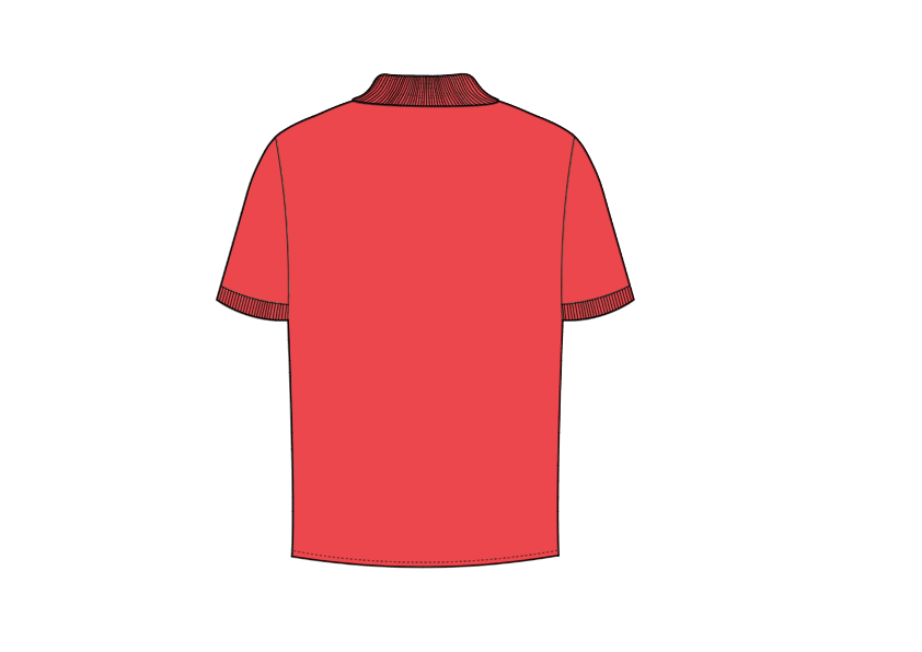 Classic Coral and Black Zipped Polo Shirt - FSH852