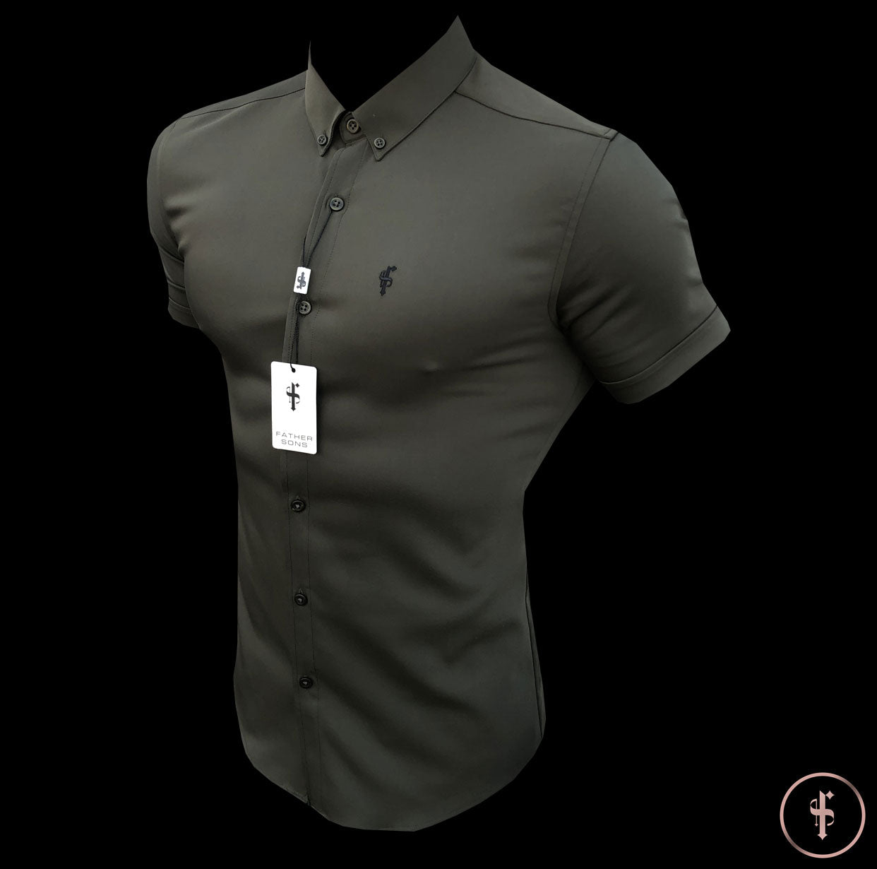 Super Slim Ultra Stretch Classic Olive Short Sleeve - FS483