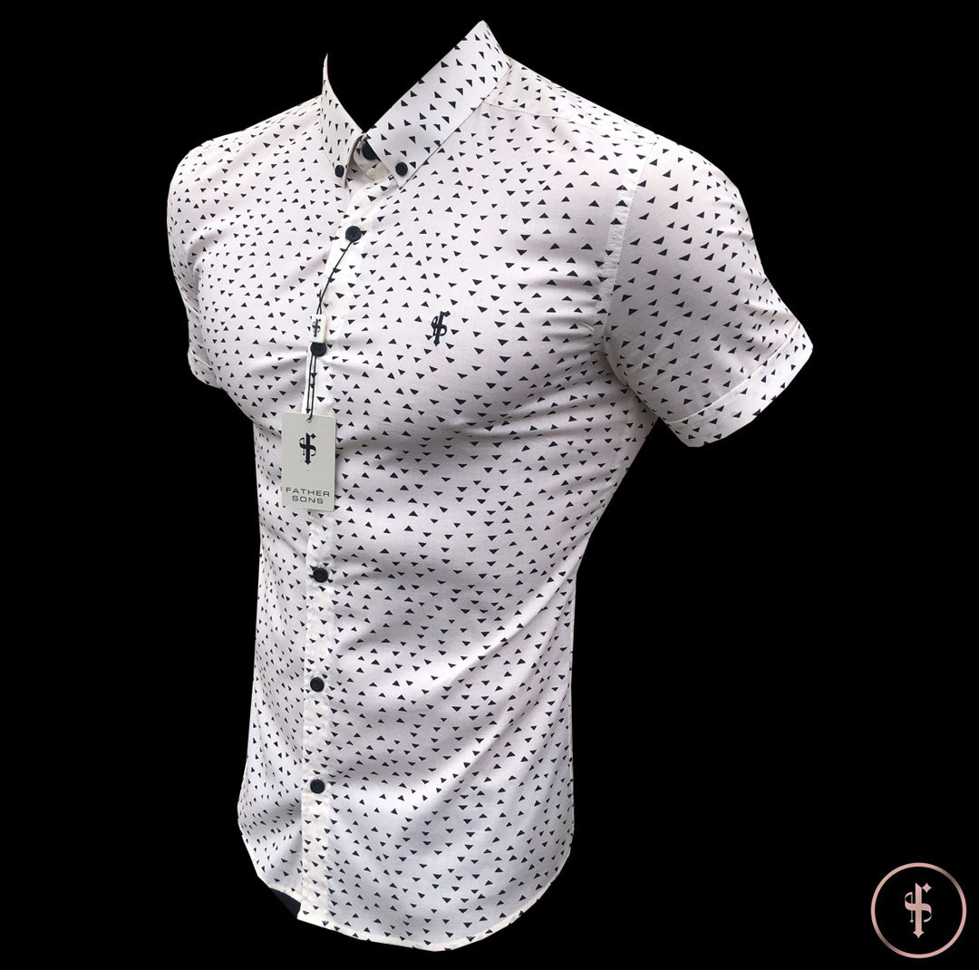 Super Slim Stretch Classic Cream and Black Poly Print - FS471