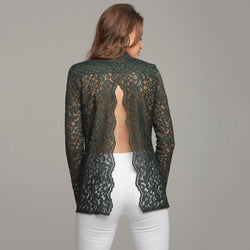 EVIE GREEN LACE OPEN BACK - CT032