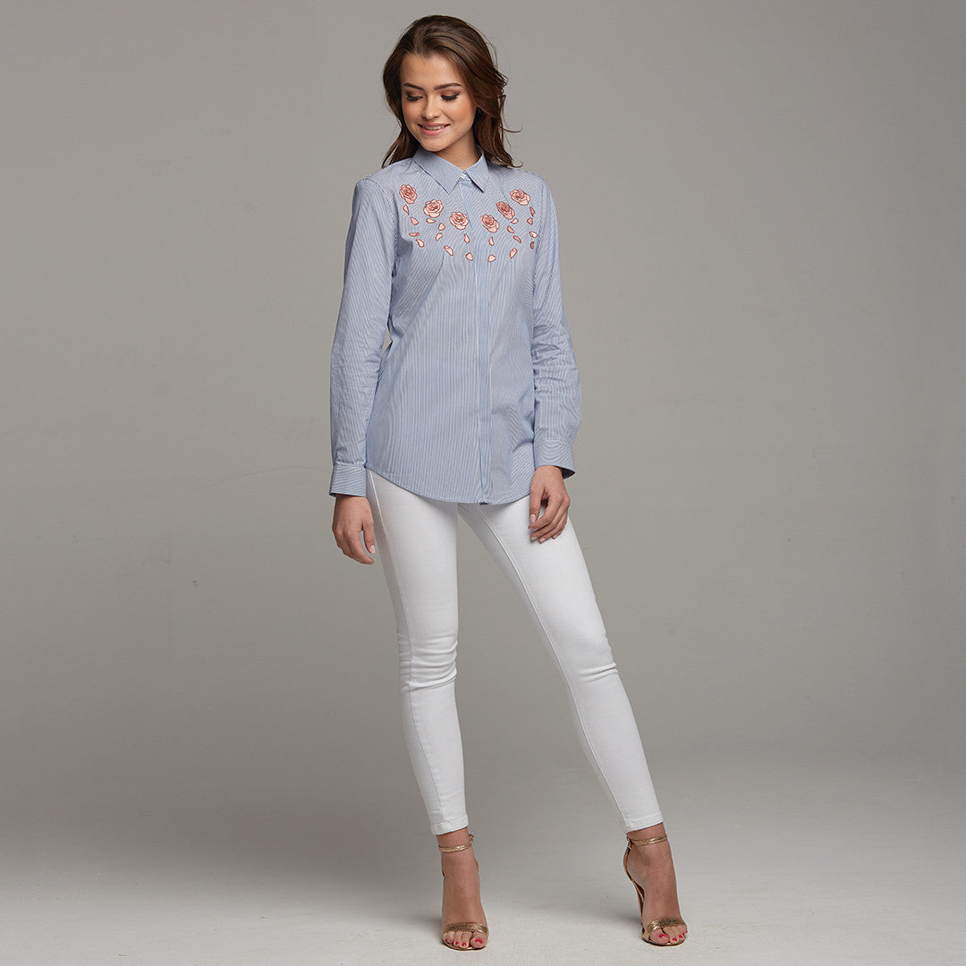 BELLA ROSE EMBROIDERY SHIRT - CT041