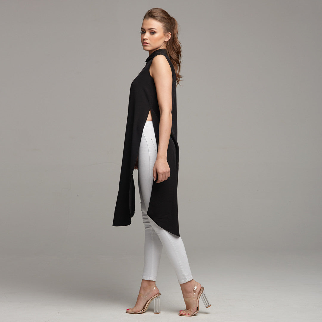 AMELIE BLACK LONGLING TUNIC - CT021