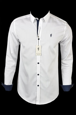 Father Sons Classic White & Navy Contrast - FS153 (LAST CHANCE)