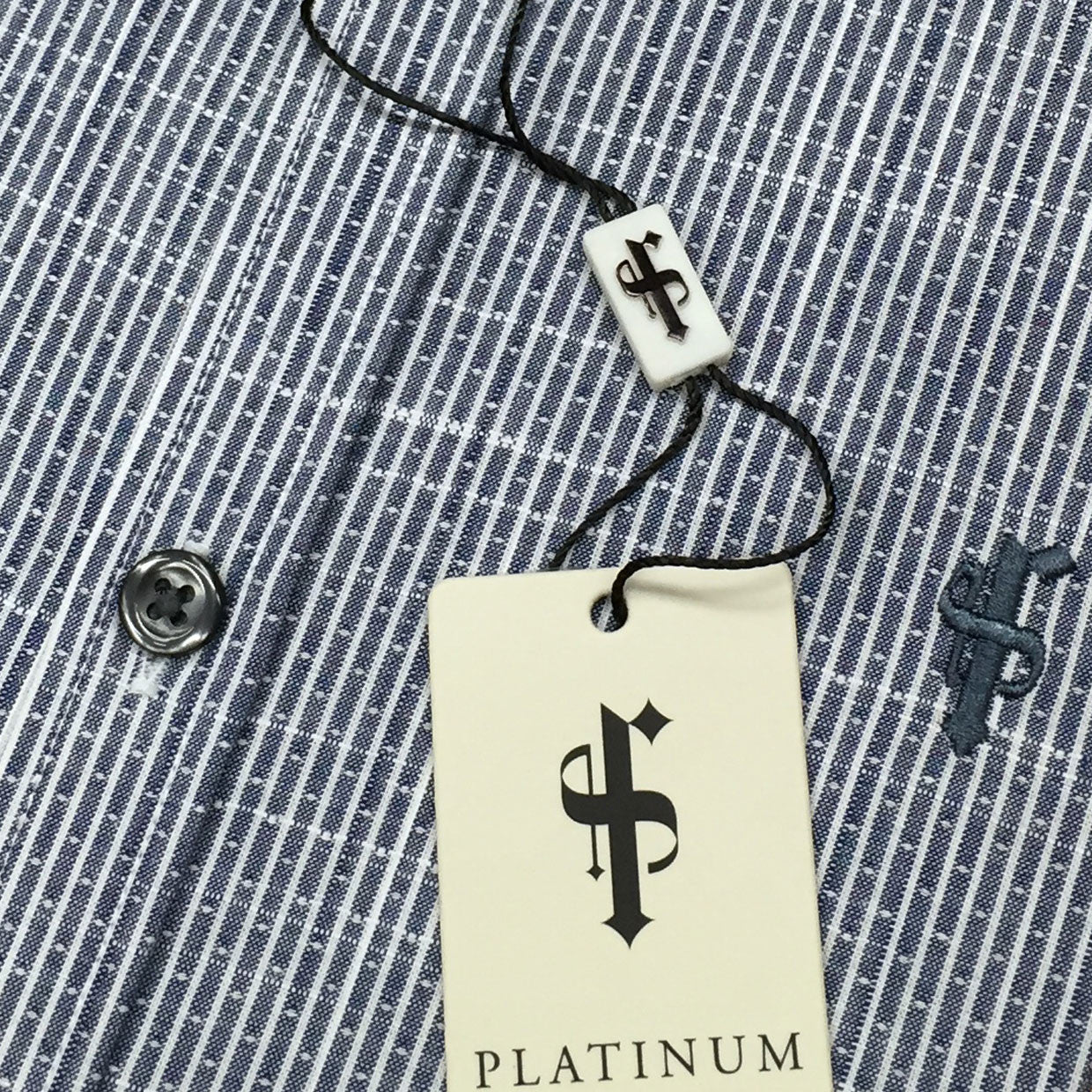 Platinum Stripe Grey Dobby Print - FS102 (LAST CHANCE)