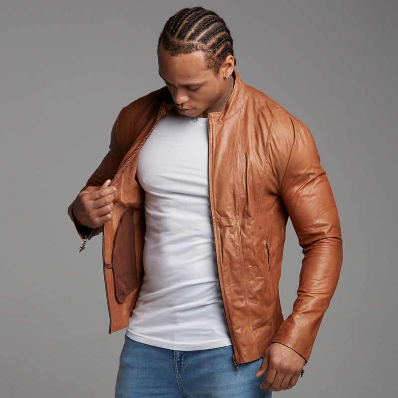 Buy Teakwood Leathers Tan Brown Leather Jacket - Jackets for Men | Myntra
