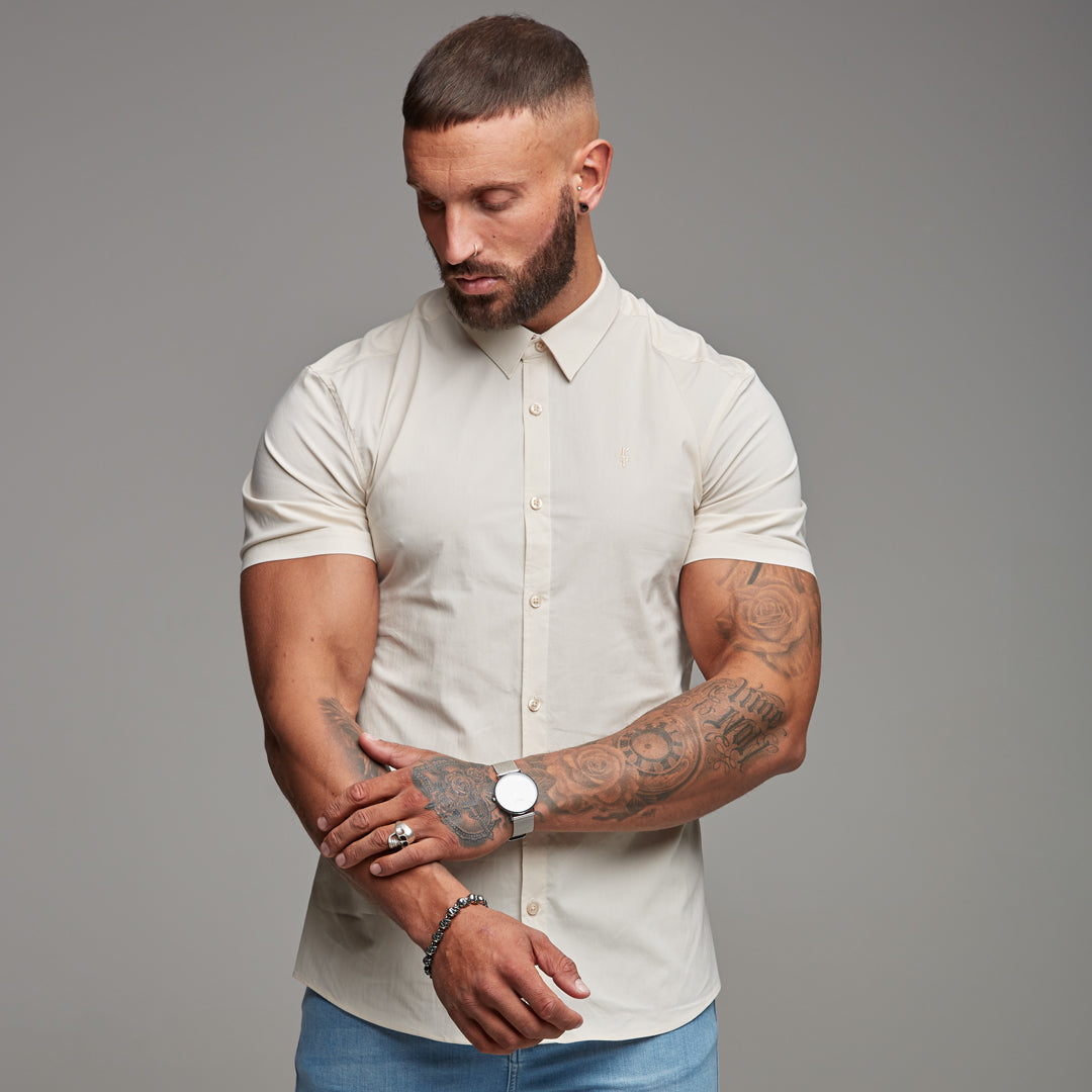 Super Slim Stretch Classic Sand Short Sleeve - FS239