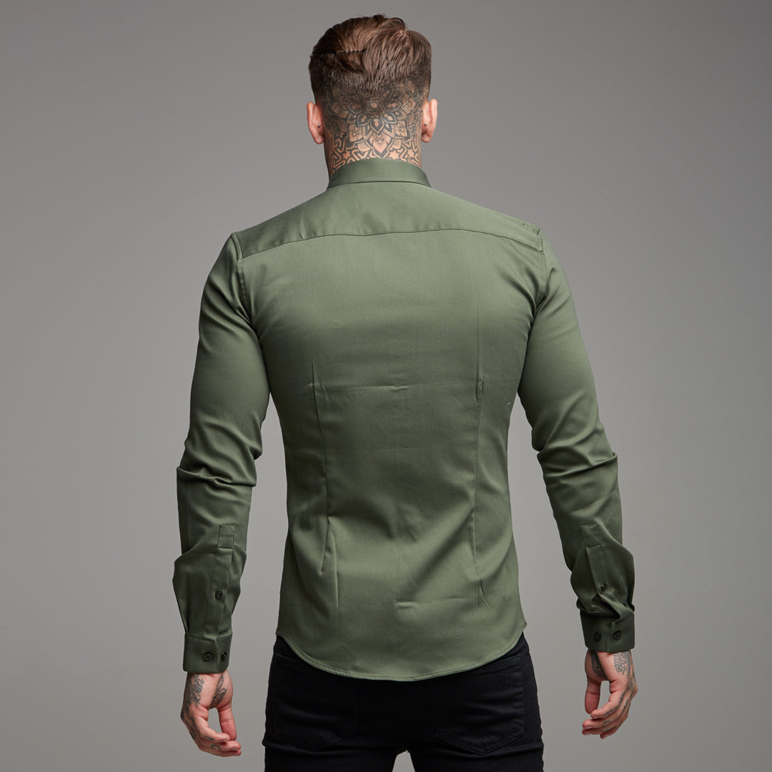 Super Slim Stretch Khaki Denim Long Sleeve - FS211